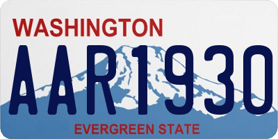 WA license plate AAR1930
