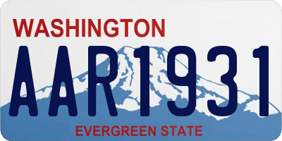 WA license plate AAR1931