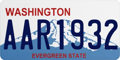 WA license plate AAR1932