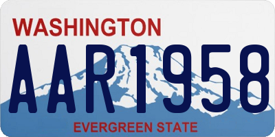 WA license plate AAR1958