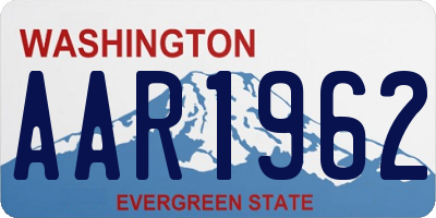 WA license plate AAR1962