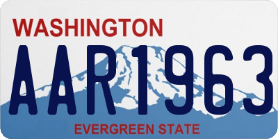 WA license plate AAR1963