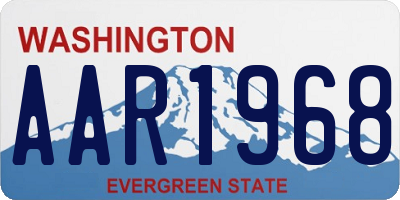 WA license plate AAR1968