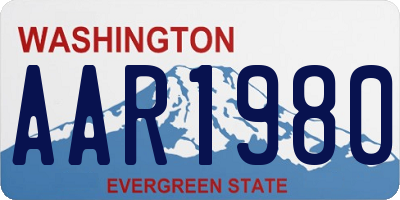 WA license plate AAR1980