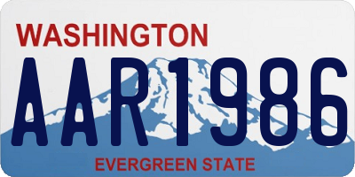 WA license plate AAR1986