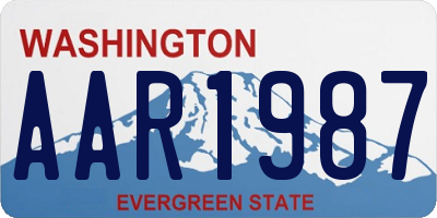 WA license plate AAR1987