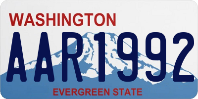 WA license plate AAR1992