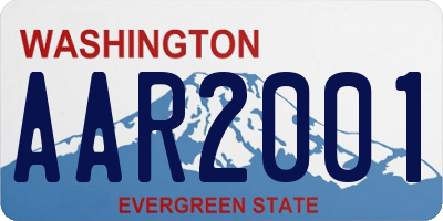 WA license plate AAR2001