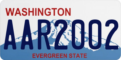 WA license plate AAR2002