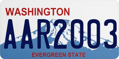 WA license plate AAR2003