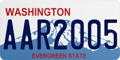 WA license plate AAR2005