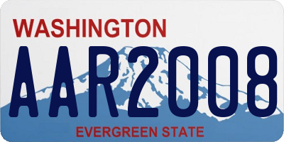 WA license plate AAR2008