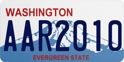 WA license plate AAR2010