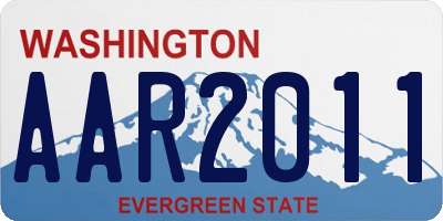 WA license plate AAR2011