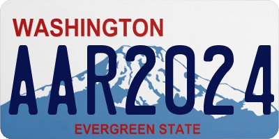 WA license plate AAR2024