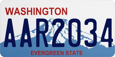 WA license plate AAR2034