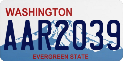 WA license plate AAR2039