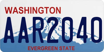 WA license plate AAR2040
