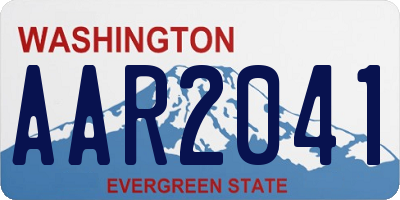 WA license plate AAR2041