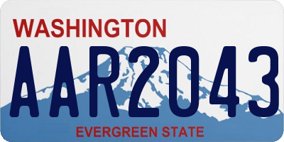 WA license plate AAR2043