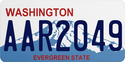 WA license plate AAR2049