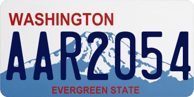 WA license plate AAR2054