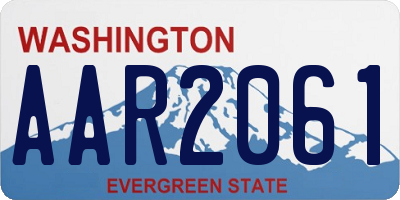 WA license plate AAR2061