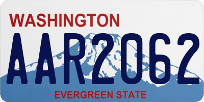 WA license plate AAR2062