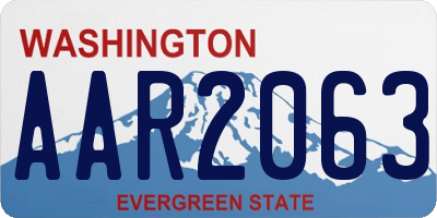 WA license plate AAR2063