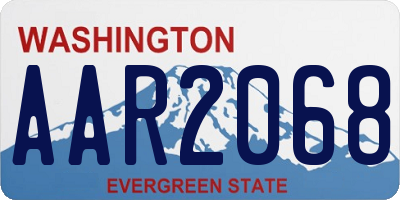 WA license plate AAR2068