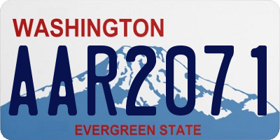 WA license plate AAR2071