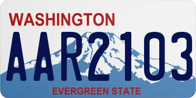 WA license plate AAR2103
