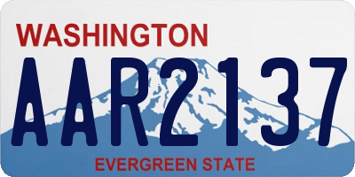 WA license plate AAR2137