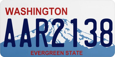 WA license plate AAR2138