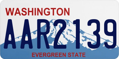 WA license plate AAR2139