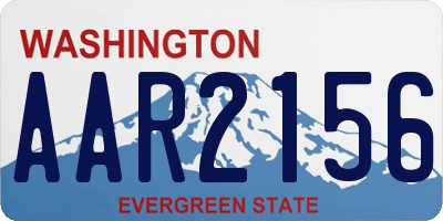 WA license plate AAR2156