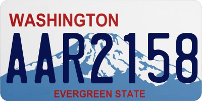 WA license plate AAR2158