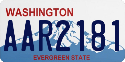 WA license plate AAR2181