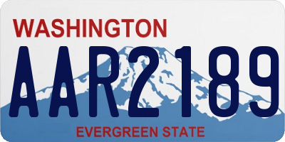 WA license plate AAR2189