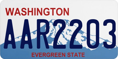 WA license plate AAR2203