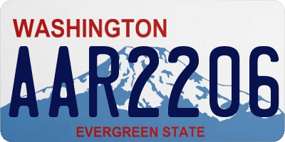 WA license plate AAR2206