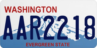 WA license plate AAR2218