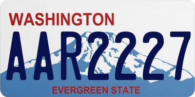 WA license plate AAR2227