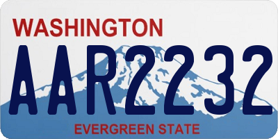 WA license plate AAR2232