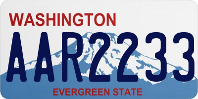 WA license plate AAR2233