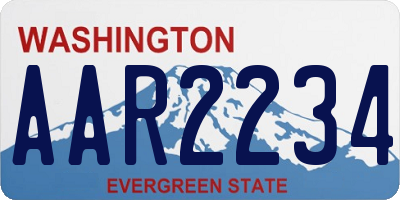 WA license plate AAR2234