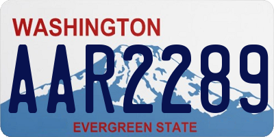 WA license plate AAR2289