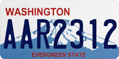 WA license plate AAR2312