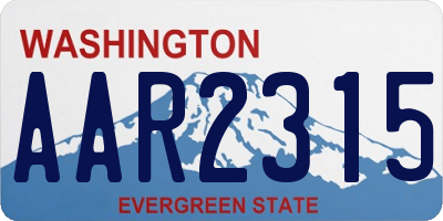 WA license plate AAR2315