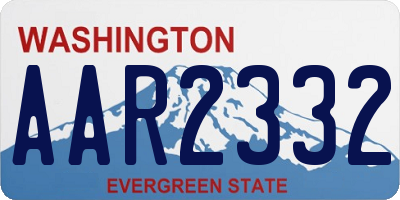 WA license plate AAR2332